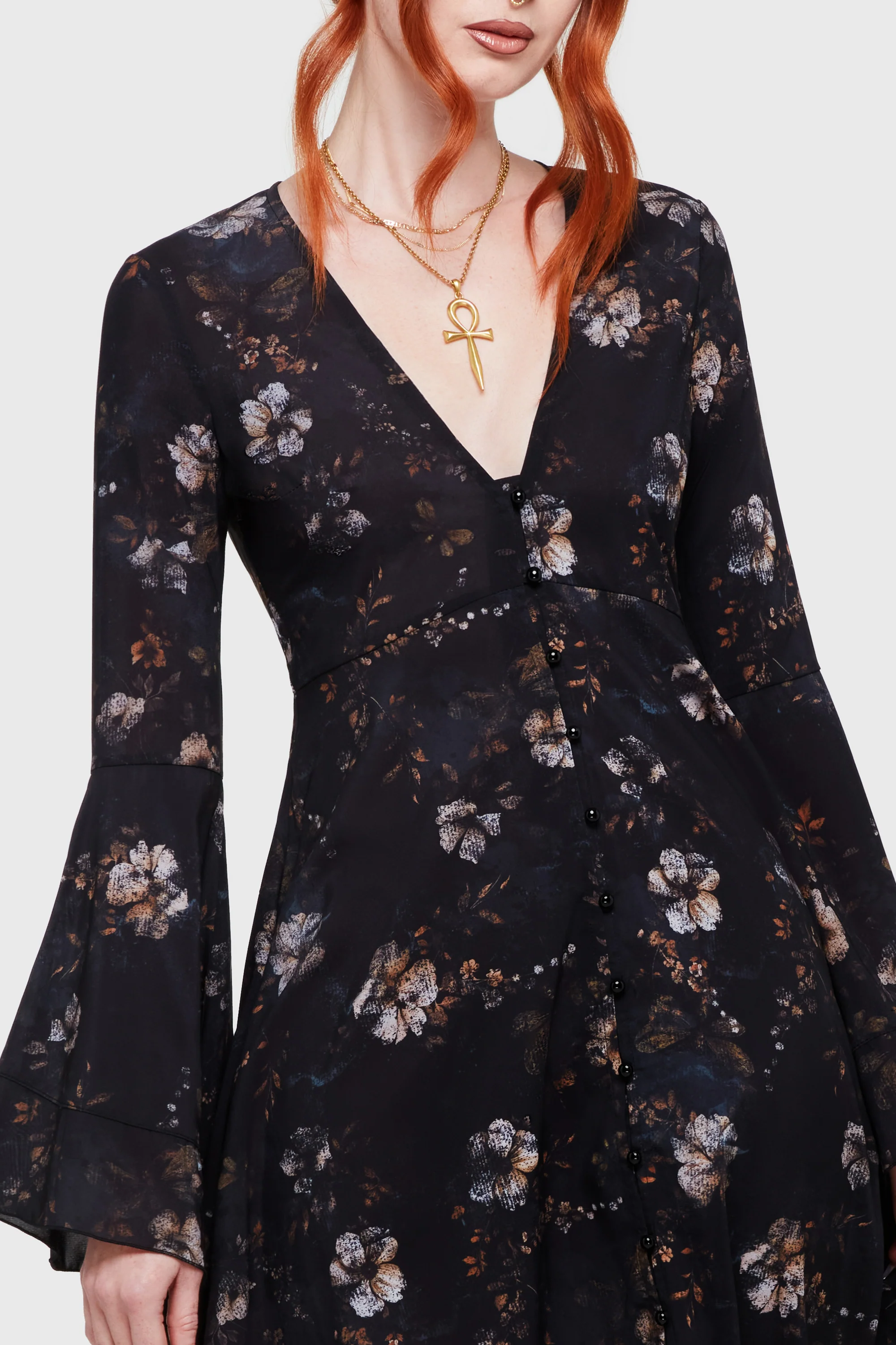 Autumna's Night Midi Dress - Image 2