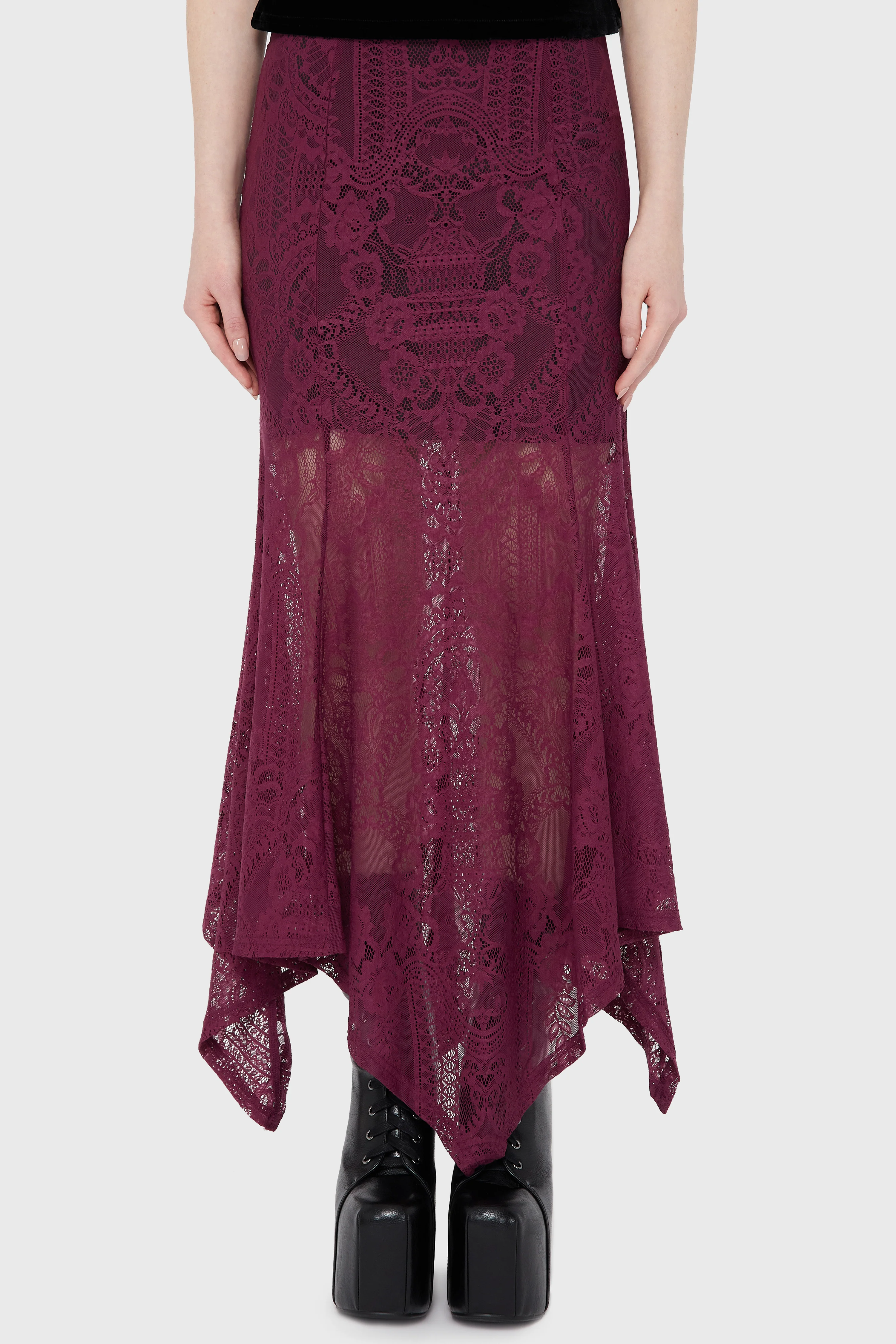 Belladonna Lace Maxi Skirt [Plum] - Image 3