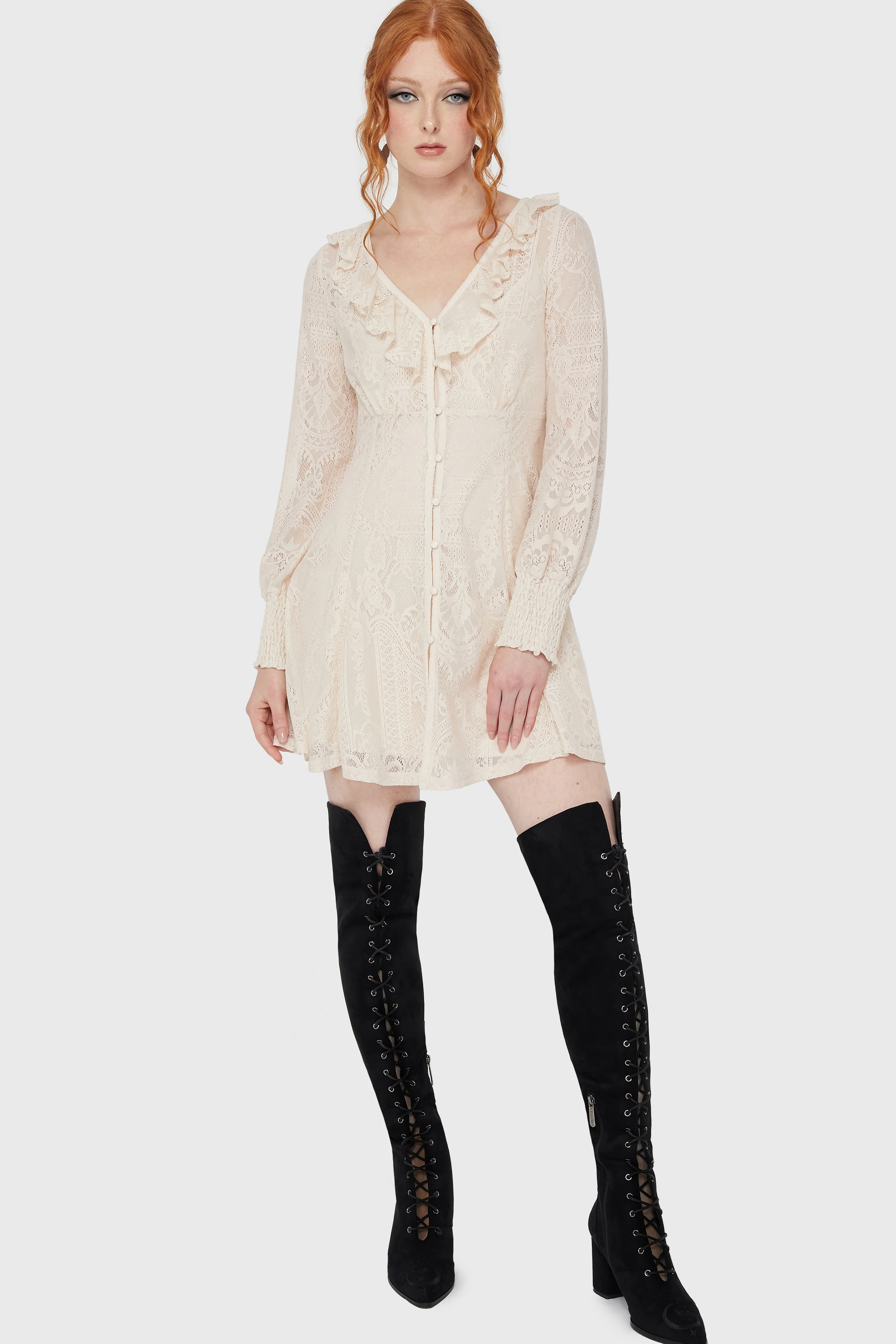 Cybele Lace Dress [Ivory] - Image 3