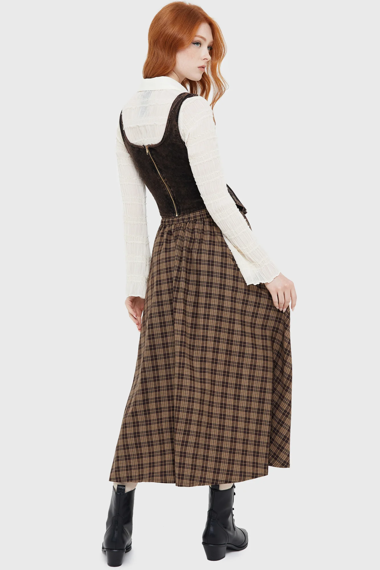 Haven Hollow Skirt [BROWN TARTAN] - Image 5