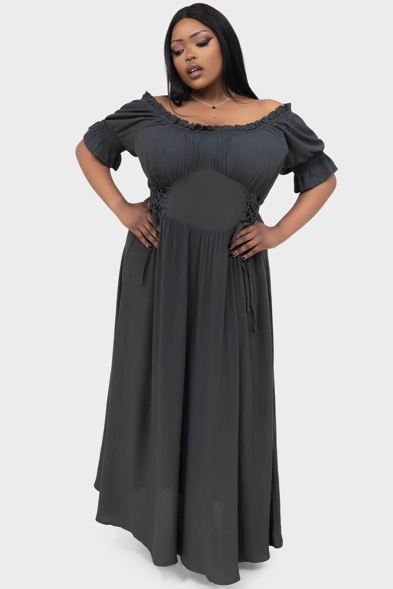 Jocasta Maxi Dress Short Sleeve [GREEN] - Image 8
